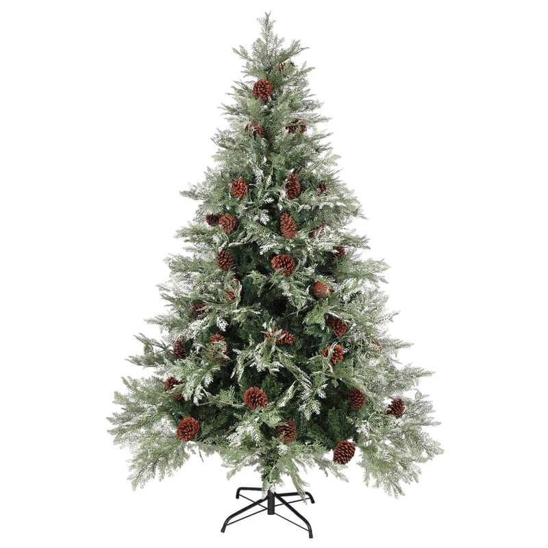 Load image into Gallery viewer, Vidaxl kerstboom met dennenappels 150 cm pvc en pe groen en wit
