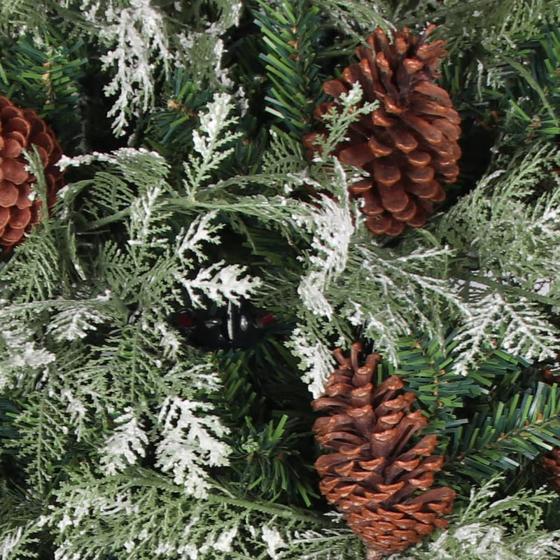 Load image into Gallery viewer, Vidaxl kerstboom met dennenappels 225 cm pvc en pe groen en wit
