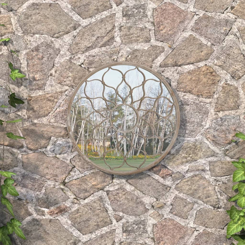 Load image into Gallery viewer, Vidaxl tuinspiegel rond 40x3 cm ijzer zandkleurig
