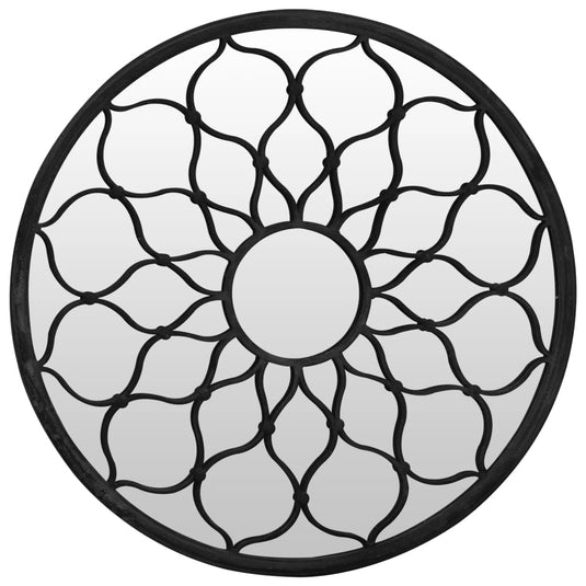 Vidaxl tuinspiegel rond 60x3 cm ijzer zwart
