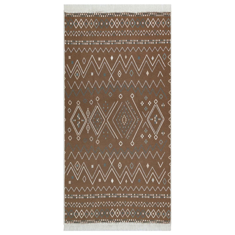 Load image into Gallery viewer, Vidaxl vloerkleed 120x180 cm katoen beige en blauw
