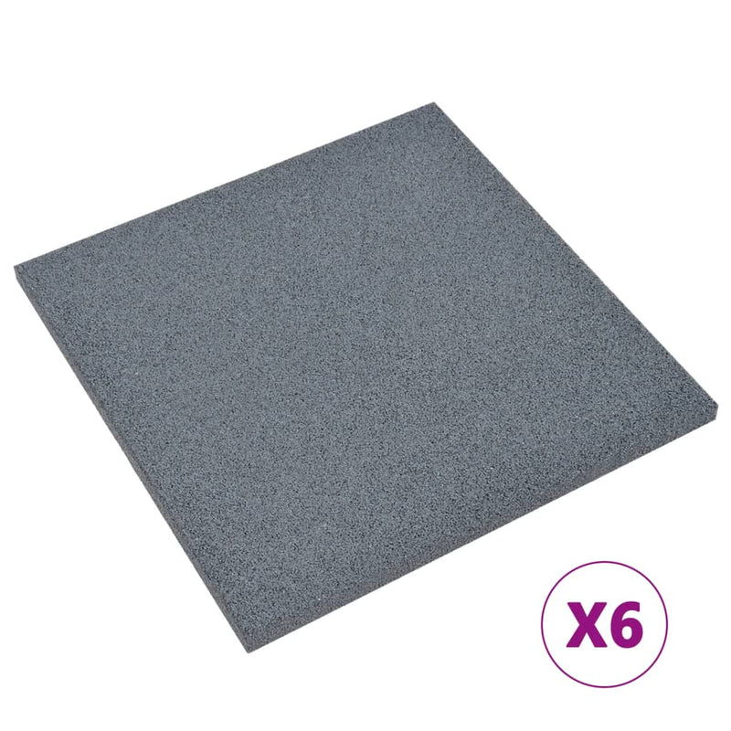Load image into Gallery viewer, Vidaxl valtegels 6 st 50x50x3 cm rubber grijs
