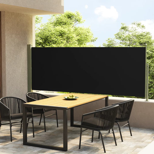 Vidaxl windscherm uittrekbaar 117x300 cm zwart