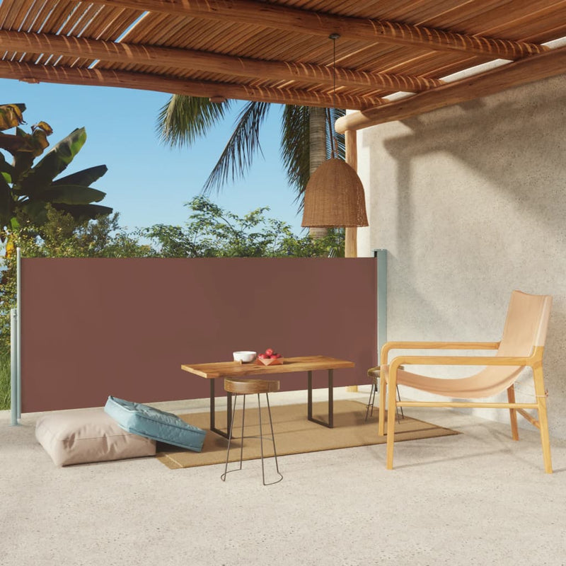 Afbeelding laden in galerijviewer, VidaXL Tuinscherm uittrekbaar 117x300 cm bruin
