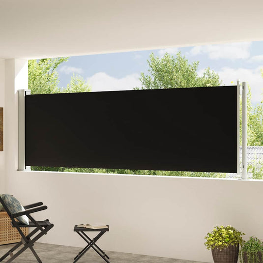 Vidaxl tuinscherm uittrekbaar 117x600 cm zwart