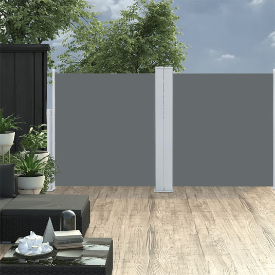 VidaXL Windscherm uittrekbaar 117x600 cm antracietkleurig