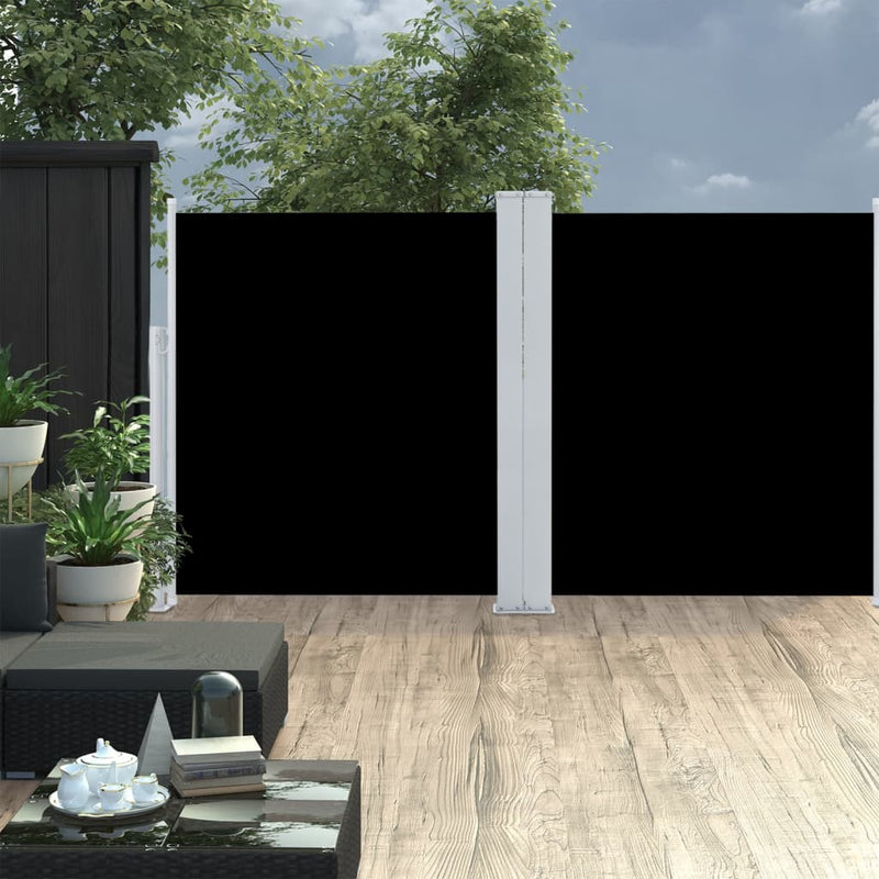 Afbeelding laden in galerijviewer, Vidaxl windscherm uittrekbaar 140x600 cm zwart
