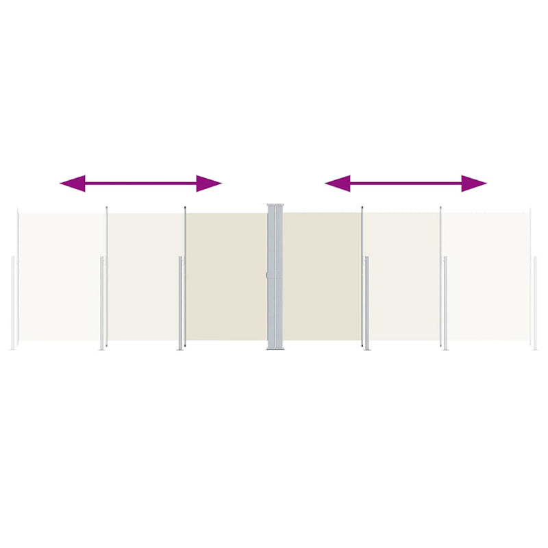 Load image into Gallery viewer, Vidaxl windscherm uittrekbaar 200x600 cm crèmekleurig
