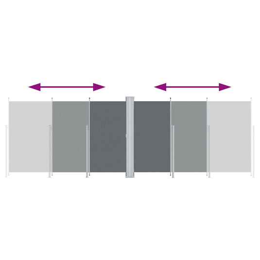 Vidaxl windscherm uittrekbaar 220x600 cm antracietkleurig
