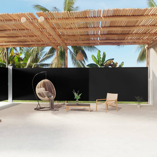 Vidaxl windscherm uittrekbaar 200x1200 cm zwart