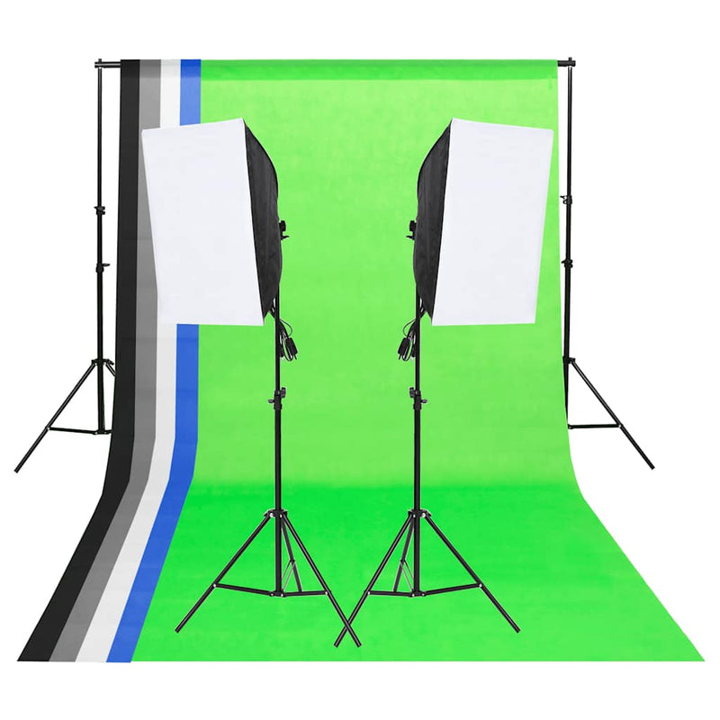 Load image into Gallery viewer, Vidaxl studioverlichtingsset met achtergronden en softboxen
