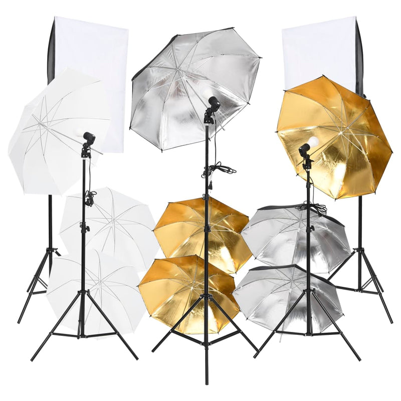 Load image into Gallery viewer, VidaXL 9-delige Fotostudioset met verlichtingsset en softboxen
