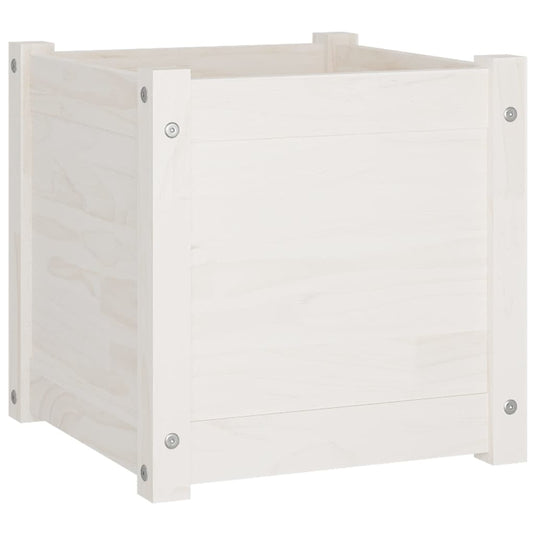 Vidaxl plantenbakken 2 st 40x40x40 cm massief grenenhout wit