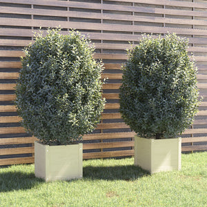 Vidaxl plantenbakken 2 st 40x40x40 cm massief grenenhout wit