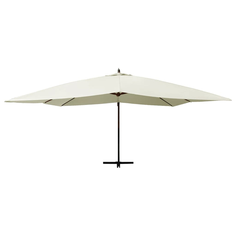 Load image into Gallery viewer, Vidaxl zweefparasol met houten paal 400x300 cm zandwit
