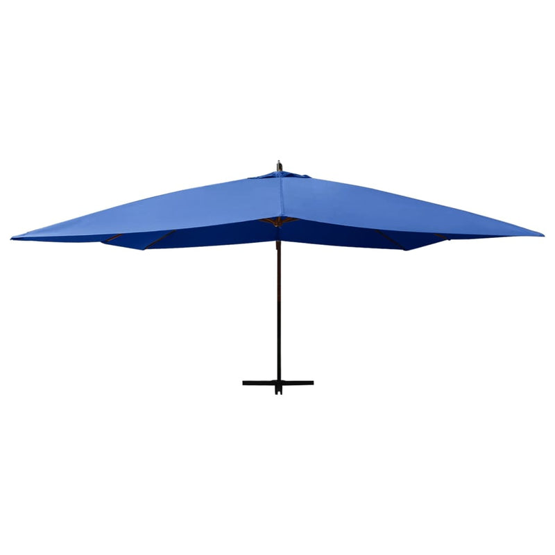Load image into Gallery viewer, Vidaxl zweefparasol met houten paal 400x300 cm azuurblauw
