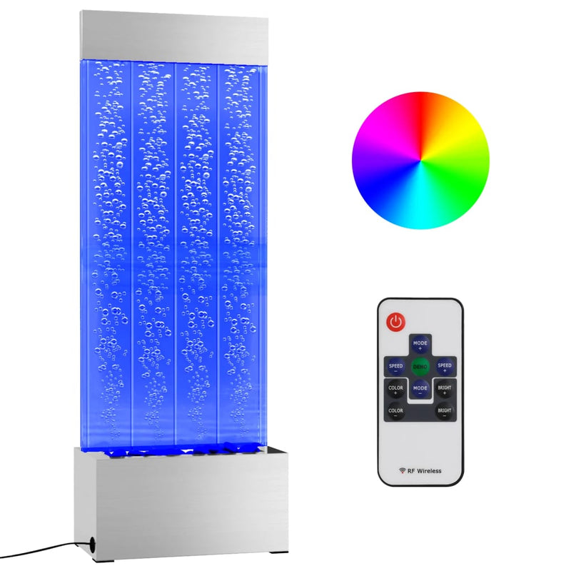 Load image into Gallery viewer, VidaXL Bubbelzuil met RGB LED's 110 cm roestvrij staal en acryl
