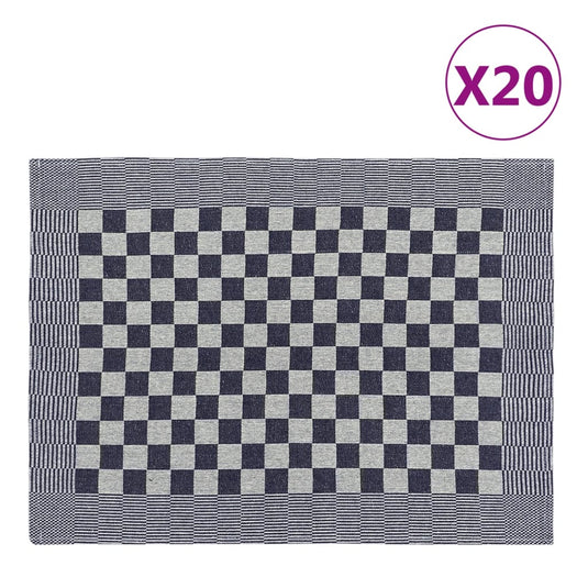 Vidaxl keukendoeken 20 st 50x70 cm katoen blauw en wit