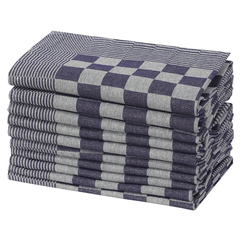 Load image into Gallery viewer, Vidaxl keukendoeken 50 st 50x70 cm katoen blauw en wit
