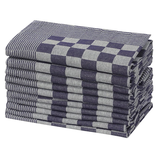 Vidaxl keukendoeken 50 st 50x70 cm katoen blauw en wit