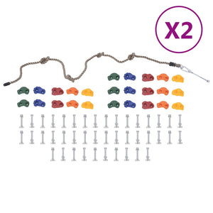 VidaXL Klimstenen 50 st met touw meerkleurig
