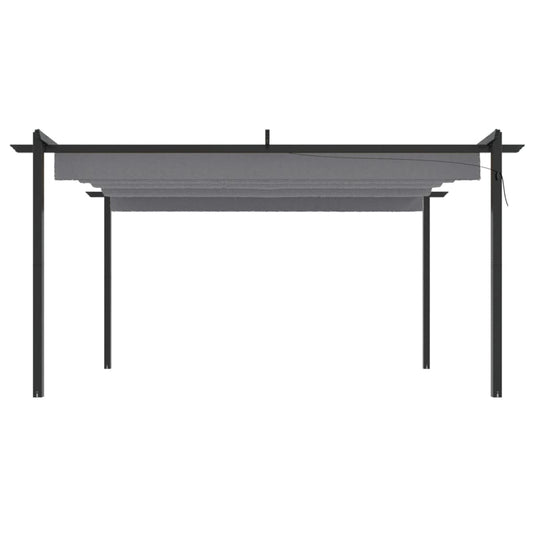 Vidaxl tuinprieel met uittrekbaar dak 4x3 m antracietkleurig