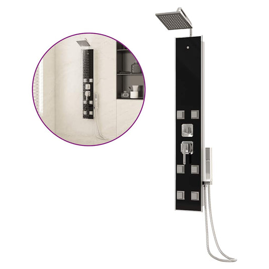 Vidaxl douchepaneel 18x45,5x130 cm glas zwart