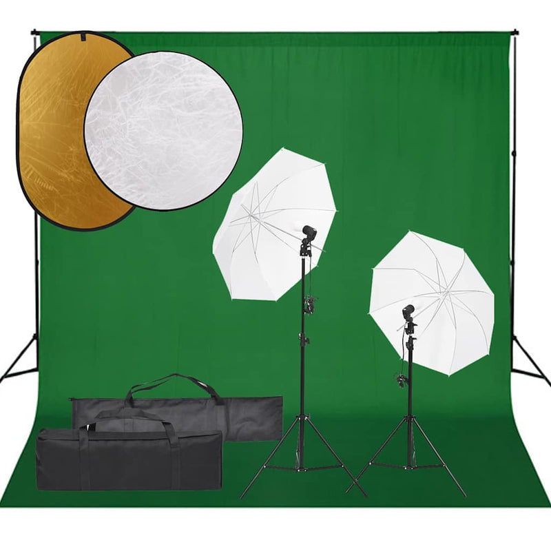 Load image into Gallery viewer, Vidaxl fotostudioset met verlichtingsset, achtergrond en reflector
