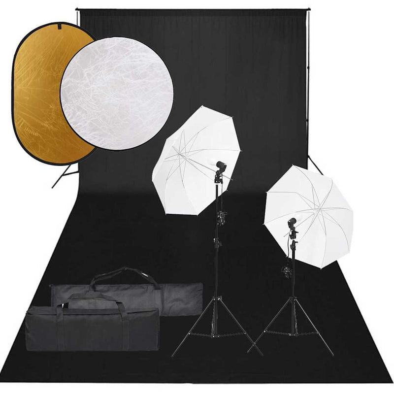 Load image into Gallery viewer, Vidaxl fotostudioset met verlichtingsset, achtergrond en reflector
