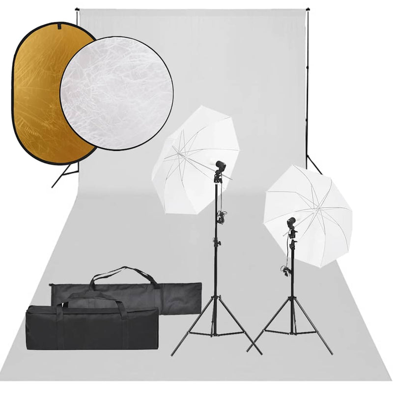 Load image into Gallery viewer, Vidaxl fotostudioset met verlichtingsset, achtergrond en reflector
