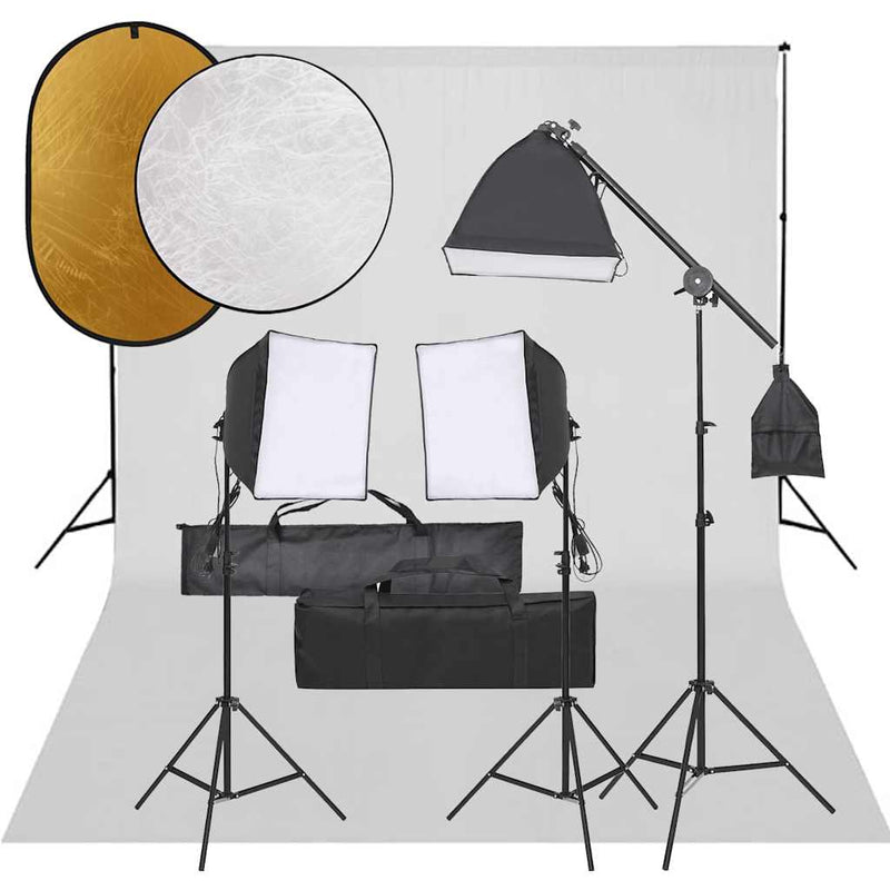 Afbeelding laden in galerijviewer, Vidaxl fotostudioset met verlichtingsset, achtergrond en reflector
