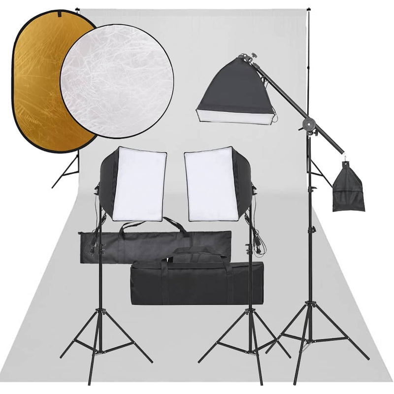 Afbeelding laden in galerijviewer, Vidaxl fotostudioset met verlichtingsset, achtergrond en reflector
