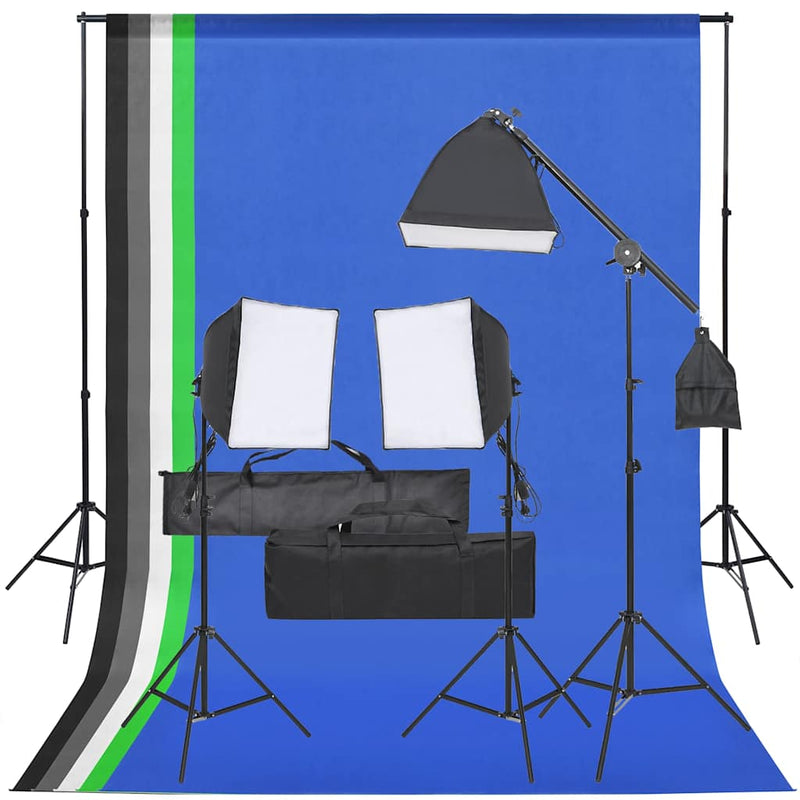 ギャラリービューアに画像をロードする, Vidaxl fotostudioset met verlichtingsset en achtergrond
