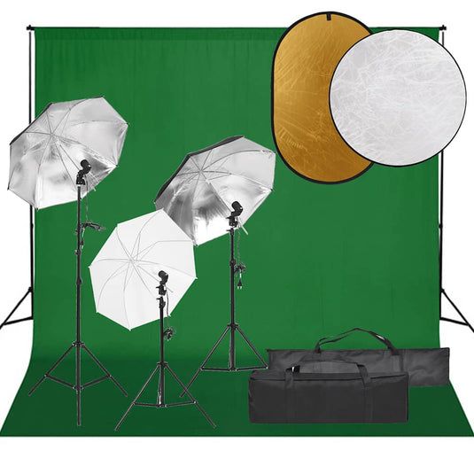 Vidaxl fotostudioset met verlichtingsset, achtergrond en reflector