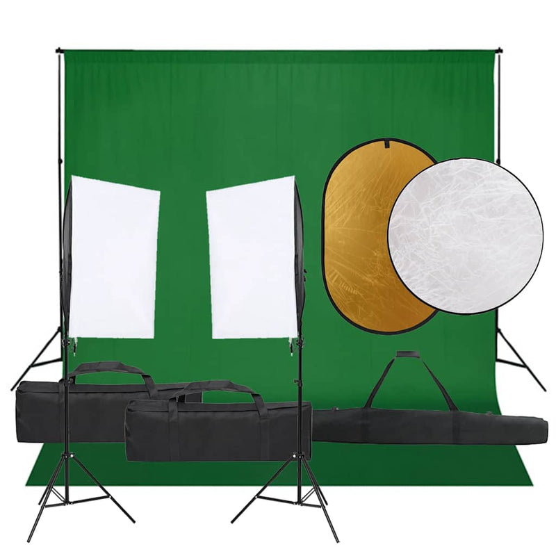 Load image into Gallery viewer, Vidaxl fotostudioset met verlichtingsset, achtergrond en reflector
