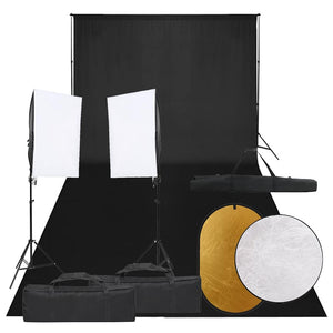 Vidaxl fotostudioset met verlichtingsset, achtergrond en reflector