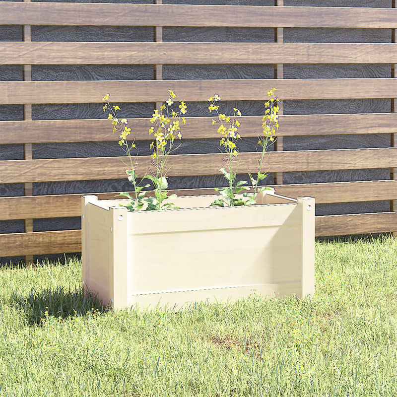 Load image into Gallery viewer, Vidaxl plantenbak 60x31x31 cm massief grenenhout wit
