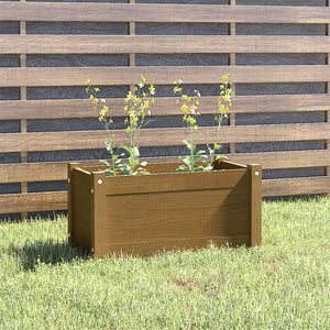 VidaXL Plantenbak 60x31x31 cm massief grenenhout honingbruin