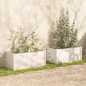 VidaXL Plantenbakken 2 st 100x50x50 cm massief grenenhout wit