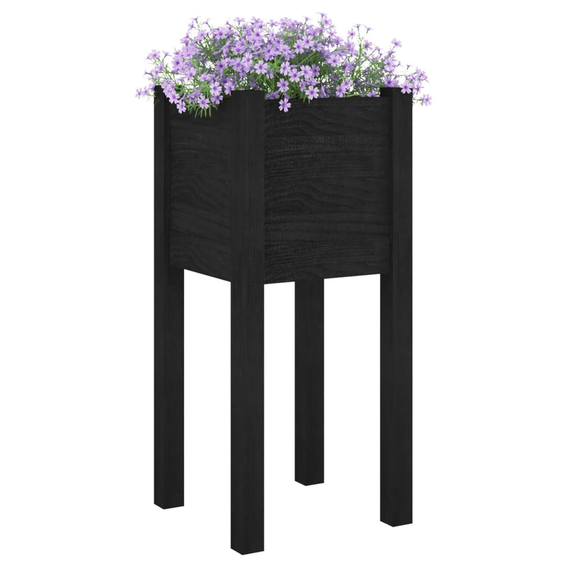 Load image into Gallery viewer, Vidaxl plantenbakken 2 st 31x31x70 cm massief grenenhout zwart
