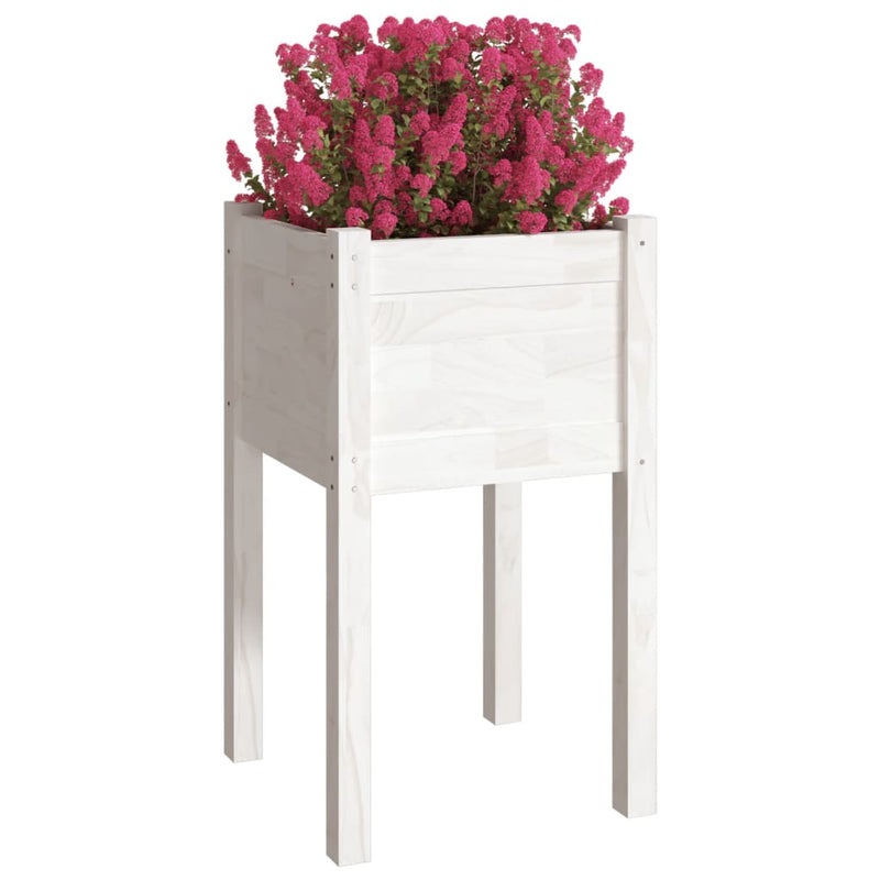 Load image into Gallery viewer, Vidaxl plantenbak 40x40x70 cm massief grenenhout wit
