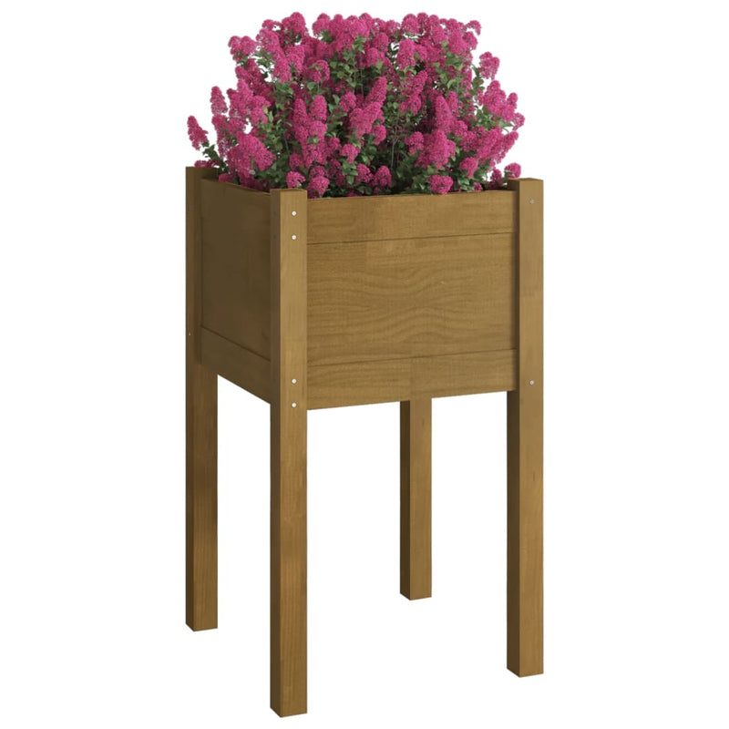 Load image into Gallery viewer, Vidaxl plantenbakken 2 st 40x40x70 cm massief grenenhout honingbruin
