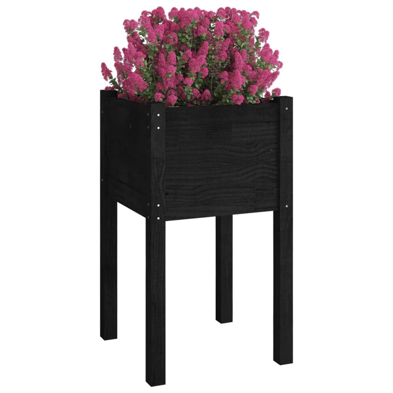 Load image into Gallery viewer, Vidaxl plantenbak 40x40x70 cm massief grenenhout zwart
