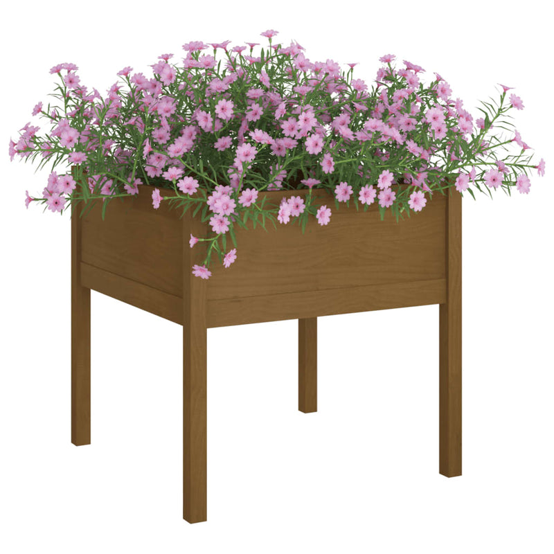 Load image into Gallery viewer, Vidaxl plantenbak 70x70x70 cm massief grenenhout honingbruin
