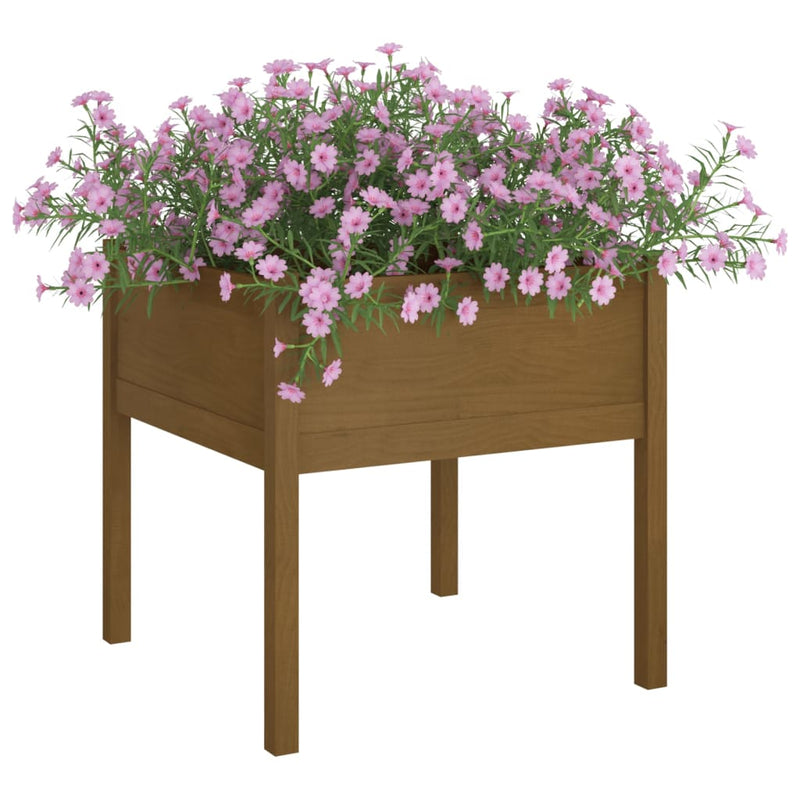 Load image into Gallery viewer, Vidaxl plantenbakken 2 st 70x70x70 cm massief grenenhout honingbruin
