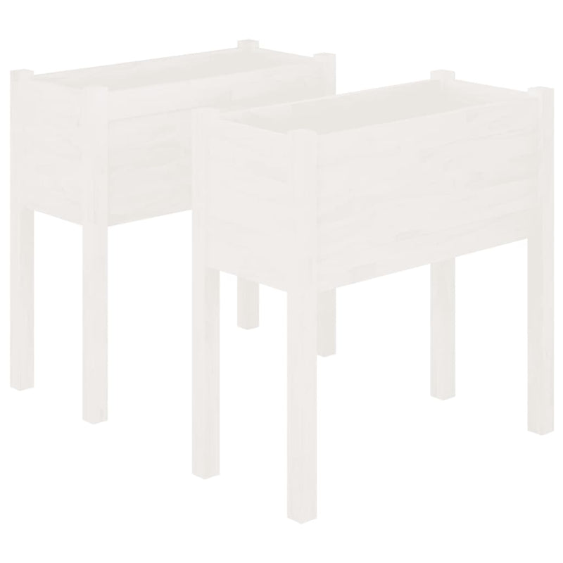 Load image into Gallery viewer, Vidaxl plantenbakken 2 st 70x31x70 cm massief grenenhout wit
