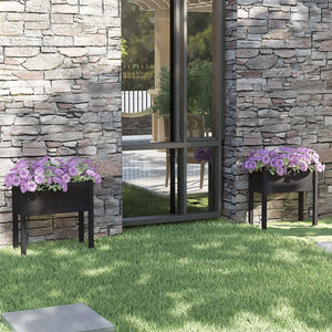 VidaXL Plantenbakken 2 st 70x31x70 cm massief grenenhout zwart