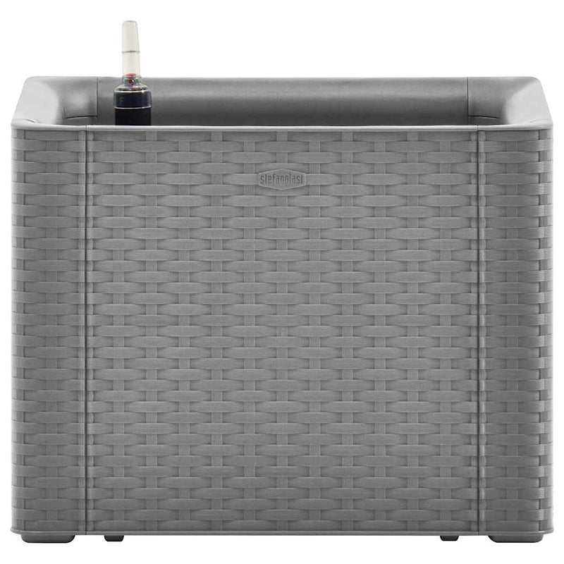 Load image into Gallery viewer, Vidaxl plantenbak hoog met zelfbewateringssysteem 43x43x33 cm grijs
