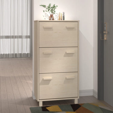 Vidaxl schoenenkast hamar 59,5x35x117 cm grenenhout honingbruin