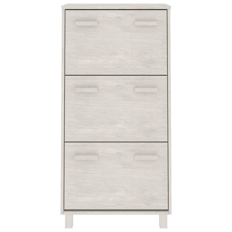 Load image into Gallery viewer, Vidaxl schoenenkast hamar 59,5x35x117 cm massief grenenhout wit
